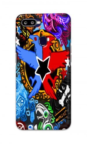 For Oppo F9 F9 Pro Printed Mobile Case Back Cover Pouch (Colorful Eagle)