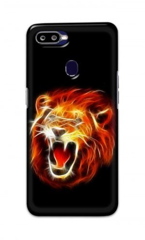 For Oppo F9 F9 Pro Printed Mobile Case Back Cover Pouch (Lion Fire)