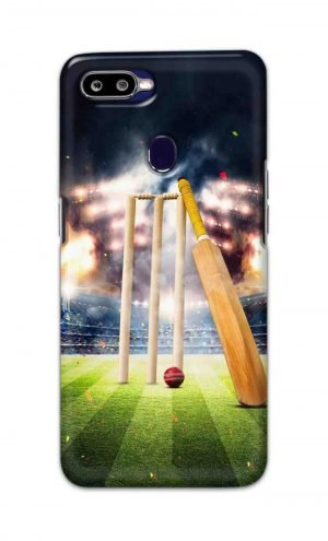 For Oppo F9 F9 Pro Printed Mobile Case Back Cover Pouch (Cricket Bat Ball)