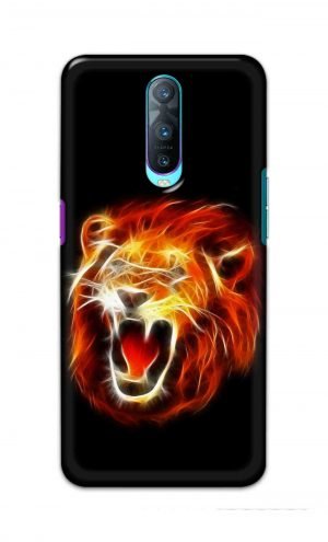 For Oppo R17 Pro Printed Mobile Case Back Cover Pouch (Lion Fire)