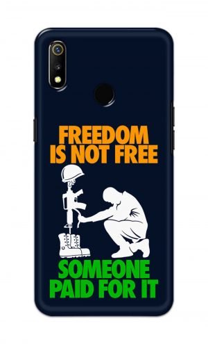 For Realme 3 Printed Mobile Case Back Cover Pouch (Freedom Is Not Free)