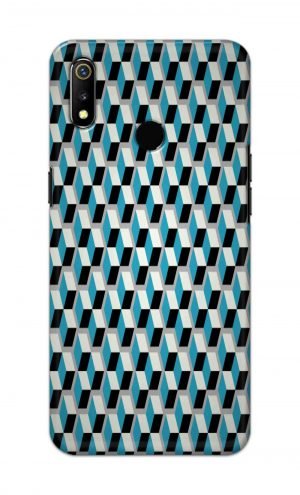 For Realme 3 Printed Mobile Case Back Cover Pouch (Diamonds Pattern)