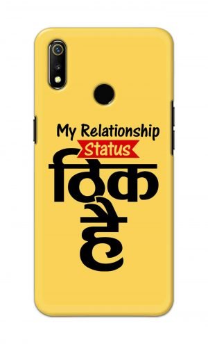For Realme 3 Printed Mobile Case Back Cover Pouch (My Relationship Status)