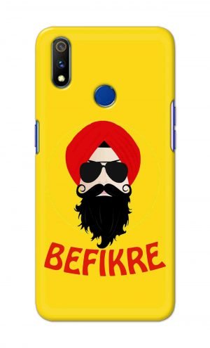 For Realme 3i Printed Mobile Case Back Cover Pouch (Sardar Ji Befikre)
