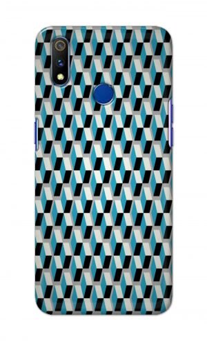 For Realme 3i Printed Mobile Case Back Cover Pouch (Diamonds Pattern)
