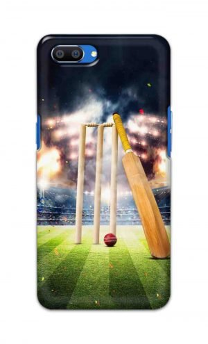 For Realme C1 Printed Mobile Case Back Cover Pouch (Cricket Bat Ball)