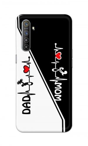 For Realme X2 Printed Mobile Case Back Cover Pouch (Mom Dad)