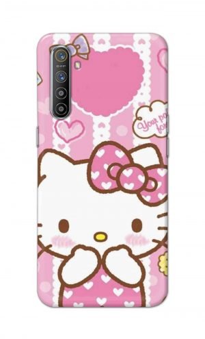 For Realme X2 Printed Mobile Case Back Cover Pouch (Hello Kitty Pink)