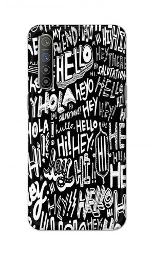 For Realme X2 Printed Mobile Case Back Cover Pouch (Black And White Graffiti)