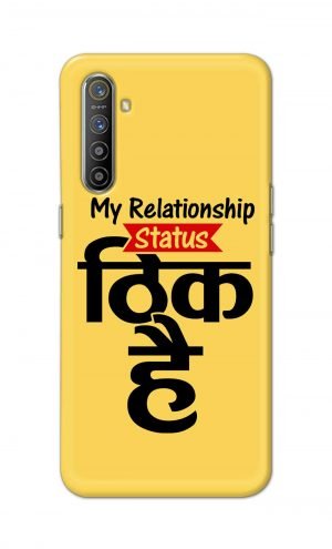 For Realme X2 Printed Mobile Case Back Cover Pouch (My Relationship Status)