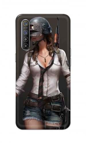 For Realme X2 Printed Mobile Case Back Cover Pouch (Pubg Girl)