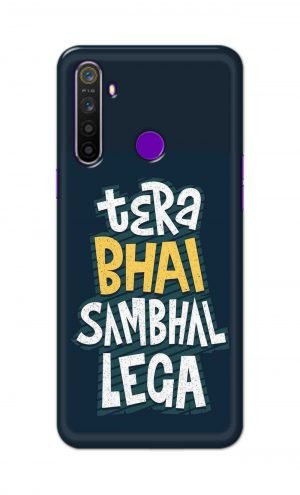 For Realme 5s Printed Mobile Case Back Cover Pouch (Tera Bhai Sambhal Lega)