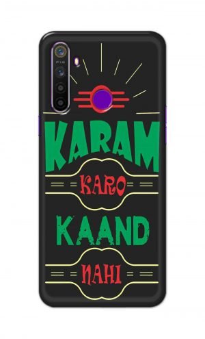 For Realme 5i Printed Mobile Case Back Cover Pouch (Karam Karo Kaand Nahi)