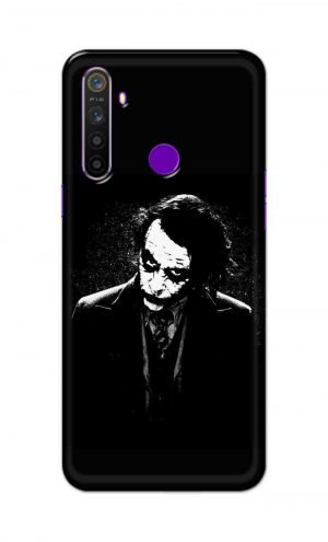 For Realme 5i Printed Mobile Case Back Cover Pouch (Joker Black And White)