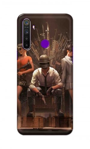 For Realme 5i Printed Mobile Case Back Cover Pouch (Pubg Sitting)