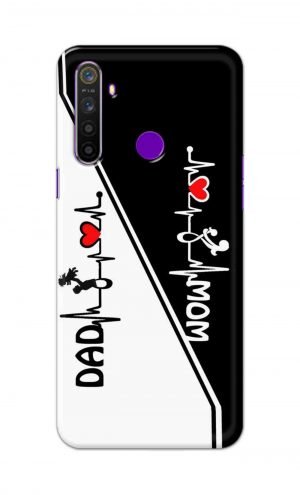 For Realme 5 Pro Printed Mobile Case Back Cover Pouch (Mom Dad)