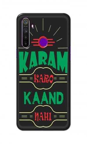 For Realme 5 Pro Printed Mobile Case Back Cover Pouch (Karam Karo Kaand Nahi)