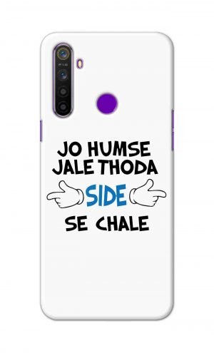 For Realme 5 Pro Printed Mobile Case Back Cover Pouch (Jo Humse Jale Thoda Side Se Chale)