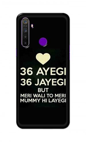 For Realme 5 Pro Printed Mobile Case Back Cover Pouch (36 Aayegi 36 Jayegi)