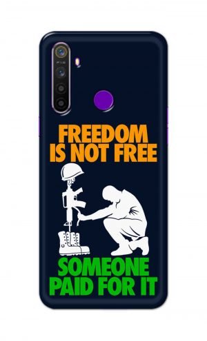 For Realme 5 Pro Printed Mobile Case Back Cover Pouch (Freedom Is Not Free)