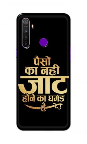 For Realme 5 Pro Printed Mobile Case Back Cover Pouch (Paison Ka Nahi Jaat Hone Ka Ghamand Hai)