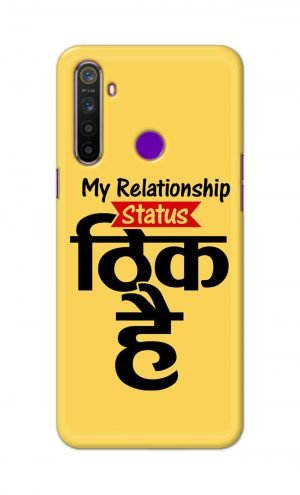 For Realme 5 Pro Printed Mobile Case Back Cover Pouch (My Relationship Status)