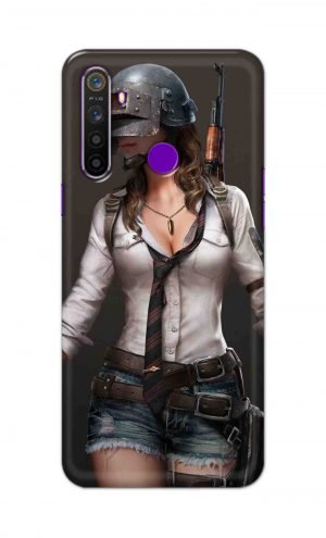 For Realme 5 Pro Printed Mobile Case Back Cover Pouch (Pubg Girl)