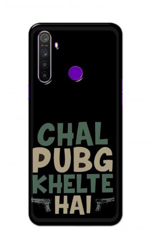 For Realme 5 Pro Printed Mobile Case Back Cover Pouch (Pubg Khelte Hain)