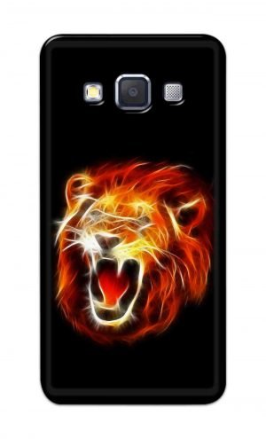 For Samsung A7 2015 Printed Mobile Case Back Cover Pouch (Lion Fire)