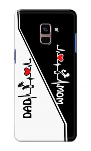 For Samsung A8 Plus Printed Mobile Case Back Cover Pouch (Mom Dad)