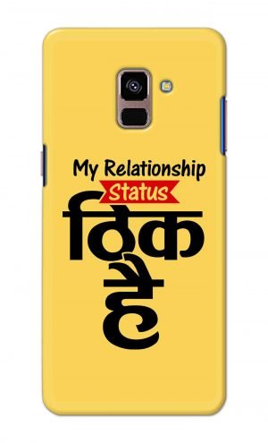 For Samsung A8 Plus Printed Mobile Case Back Cover Pouch (My Relationship Status)