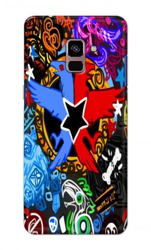 For Samsung A8 Plus Printed Mobile Case Back Cover Pouch (Colorful Eagle)