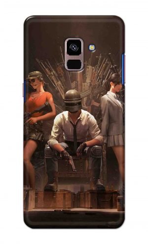 For Samsung A8 Plus Printed Mobile Case Back Cover Pouch (Pubg Sitting)