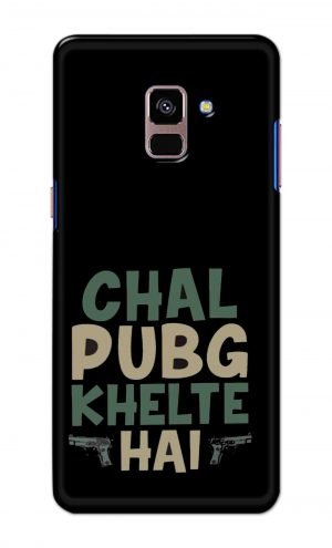 For Samsung A8 Plus Printed Mobile Case Back Cover Pouch (Pubg Khelte Hain)