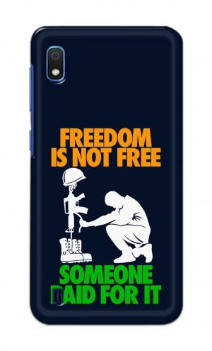 For Samsung Galaxy A10 Printed Mobile Case Back Cover Pouch (Freedom Is Not Free)