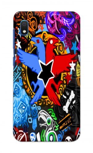 For Samsung Galaxy A10 Printed Mobile Case Back Cover Pouch (Colorful Eagle)