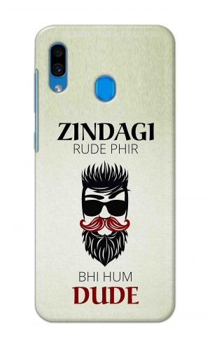 For Samsung Galaxy A30 Printed Mobile Case Back Cover Pouch (Jindagi Rude Fir Bhi Hum Dude)