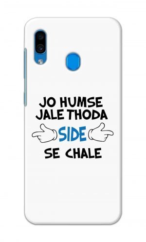 For Samsung Galaxy A30 Printed Mobile Case Back Cover Pouch (Jo Humse Jale Thoda Side Se Chale)