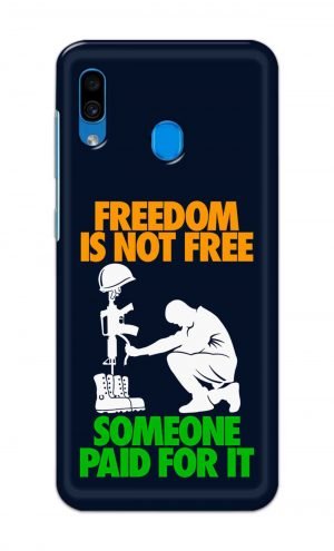 For Samsung Galaxy A30 Printed Mobile Case Back Cover Pouch (Freedom Is Not Free)