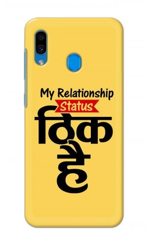 For Samsung Galaxy A30 Printed Mobile Case Back Cover Pouch (My Relationship Status)