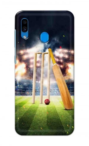 For Samsung Galaxy A30 Printed Mobile Case Back Cover Pouch (Cricket Bat Ball)