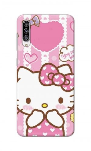 For Samsung Galaxy A30s Printed Mobile Case Back Cover Pouch (Hello Kitty Pink)