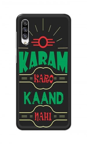 For Samsung Galaxy A30s Printed Mobile Case Back Cover Pouch (Karam Karo Kaand Nahi)