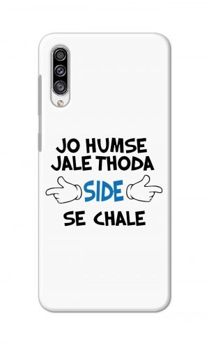 For Samsung Galaxy A30s Printed Mobile Case Back Cover Pouch (Jo Humse Jale Thoda Side Se Chale)