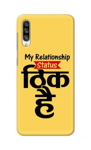 For Samsung Galaxy A30s Printed Mobile Case Back Cover Pouch (My Relationship Status)
