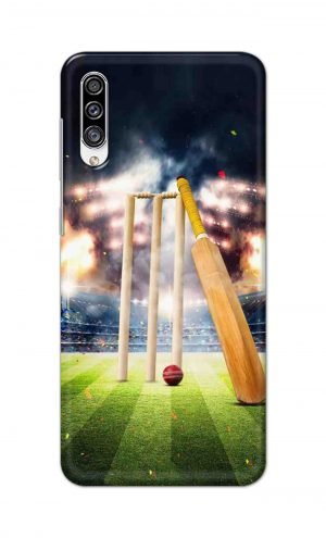 For Samsung Galaxy A30s Printed Mobile Case Back Cover Pouch (Cricket Bat Ball)