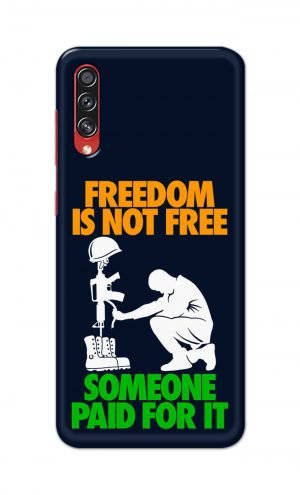 For Samsung Galaxy A70s Printed Mobile Case Back Cover Pouch (Freedom Is Not Free)