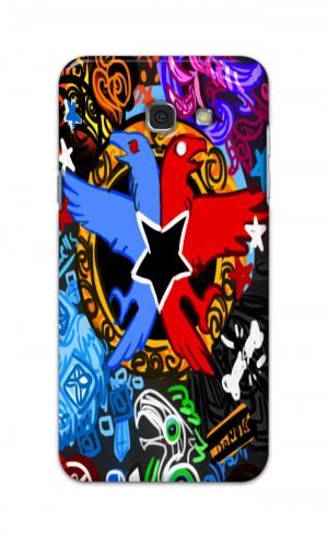 For Samsung Galaxy A7 2017 Printed Mobile Case Back Cover Pouch (Colorful Eagle)