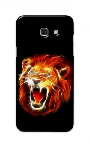 For Samsung Galaxy A7 2017 Printed Mobile Case Back Cover Pouch (Lion Fire)
