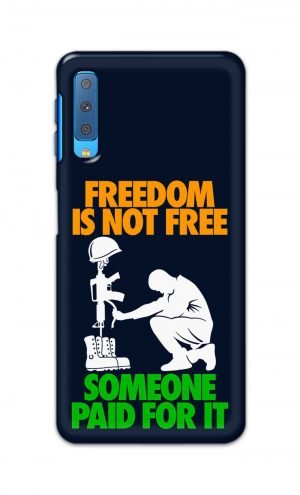 For Samsung Galaxy A7 2018 Printed Mobile Case Back Cover Pouch (Freedom Is Not Free)